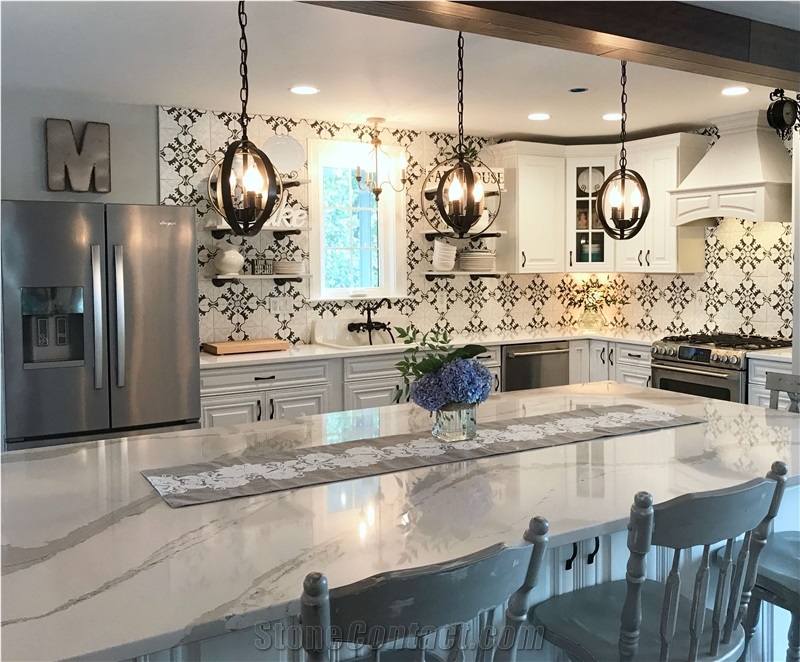 Calacatta Carrara Kitchen Marble Island Top