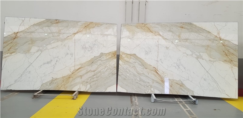 Calacatta Gold Marble Slabs Bookmatched