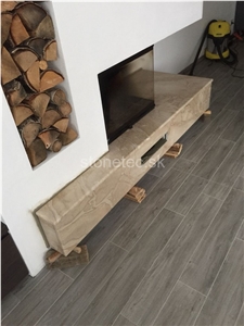 Breccia Sarda Marble Modern Fireplace Design