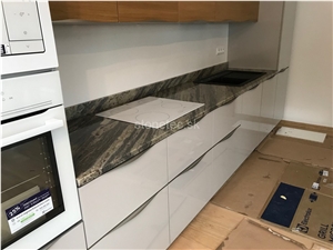 Kashmir White Blue Granite Kitchen Countertop