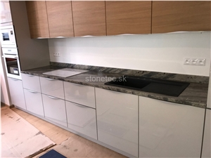Kashmir White Blue Granite Kitchen Countertop