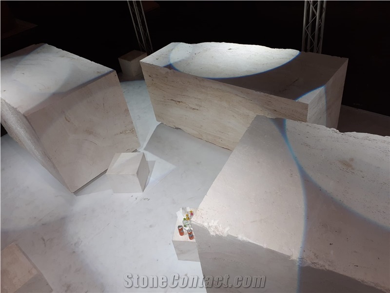 Bianco Sibillino Travertine Blocks