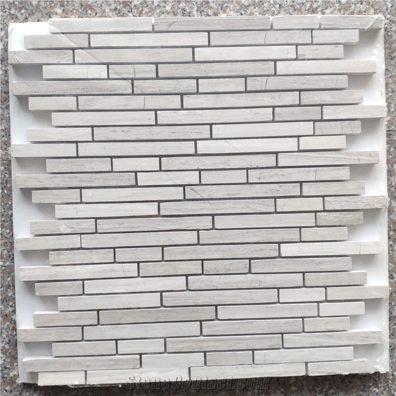 Different Shape Of White Wood Mosaic