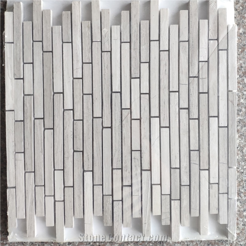 Different Shape Of White Wood Mosaic