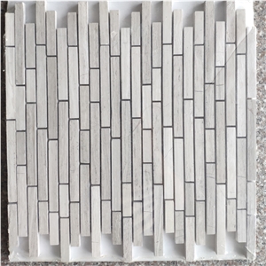 Different Shape Of White Wood Mosaic