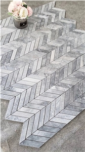 Fishbone Carrara Grey Mosaic