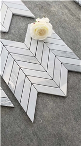 Herringbone Carrara White Mosaic Herringbone Carrara White Mosaic