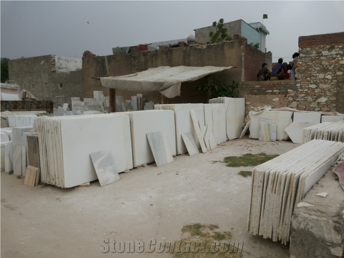 Makrana White Marble Slabs, Tiles