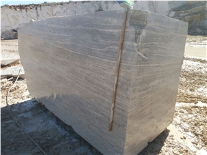 Afyon Silver Travertine Block, Turkey Grey Travertine