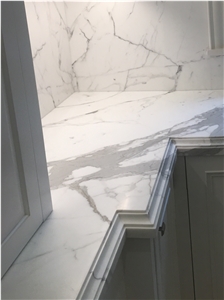 Calacatta Marble Custom Edge Kitchen Countertop