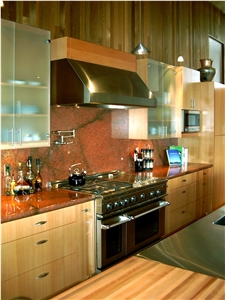 Red Dragon Granite Kitchen Perimeter Countertop