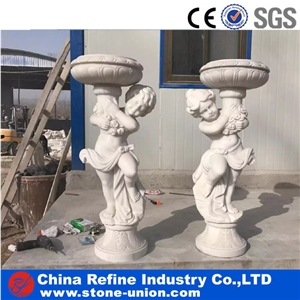 Angel Marble Flower Pots Garden Carving