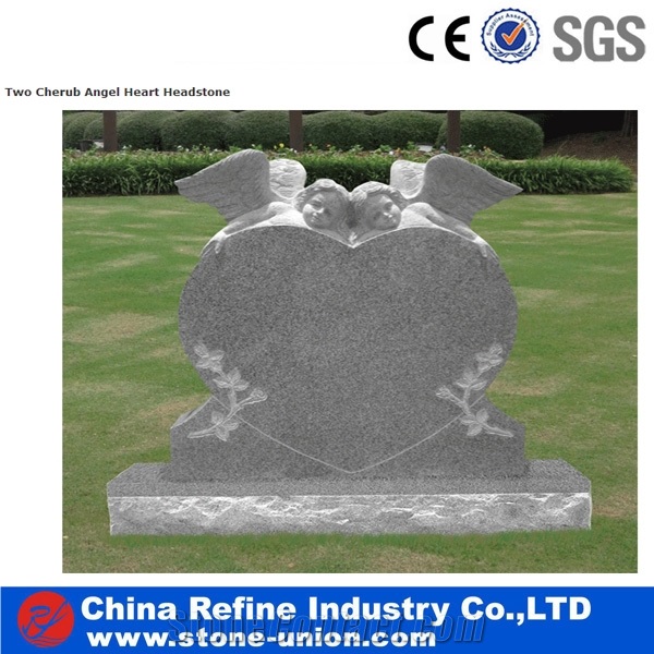 China White Marble Heart Shape Tombstone