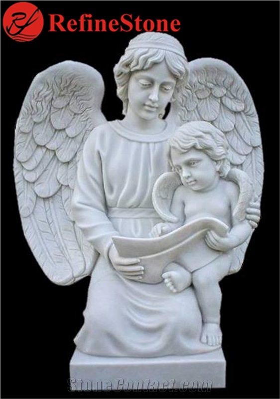 Hand Carved Sculpture White Marble Child Statue