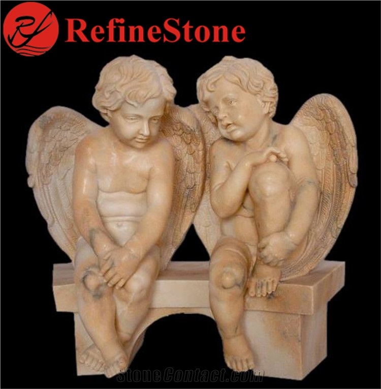 Hand Carved Sculpture White Marble Child Statue