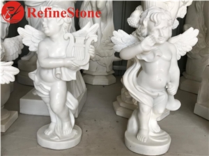 Hand Carved Sculpture White Marble Child Statue
