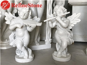 Hand Carved Sculpture White Marble Child Statue
