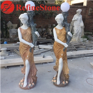 Life Size Marble Human Statue Sculpture for Garden