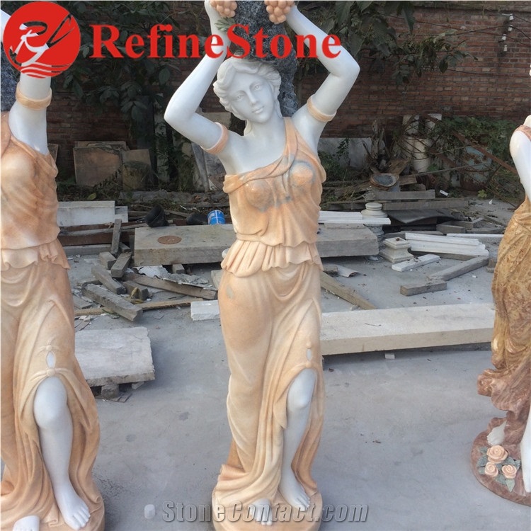 Life Size Marble Human Statue Sculpture for Garden