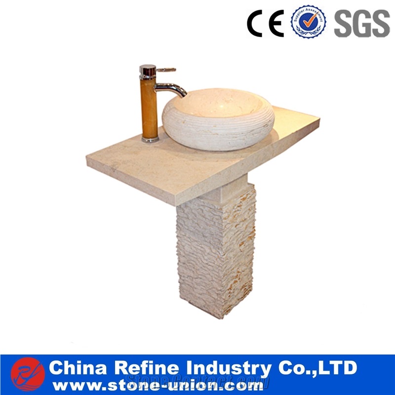 Luxury High Polished Beige Bath Basins