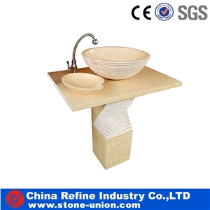 Luxury High Polished Beige Bath Basins