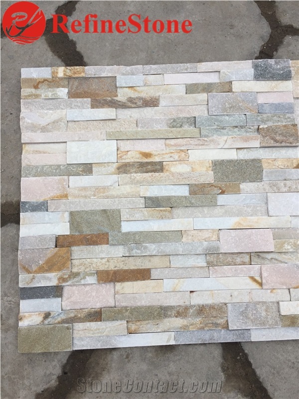 Mixed Golden Quartzite Culture Wall Cladding