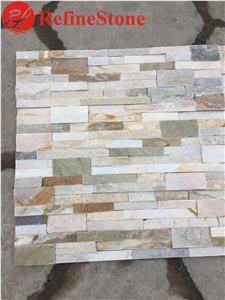 Mixed Golden Quartzite Culture Wall Cladding Mixed Golden Quartzite Culture Wall Cladding