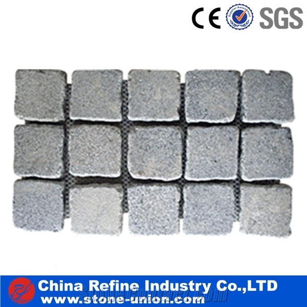 Porphyr Red Cobblestone,Mesh Backed Granite Pavers