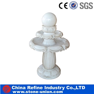 Pure White Marble Garden Fountain Ball