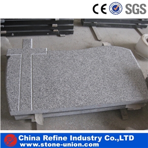 Simple Design Grey Granite Headstone with Bady