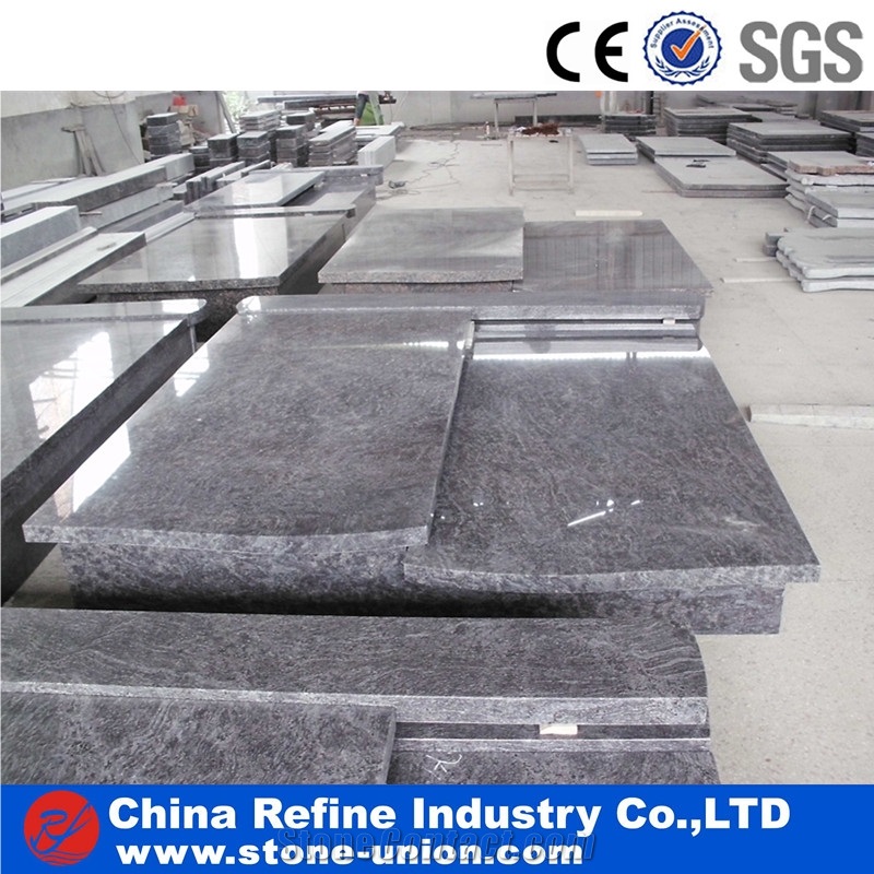 Simple Design Grey Granite Headstone with Bady