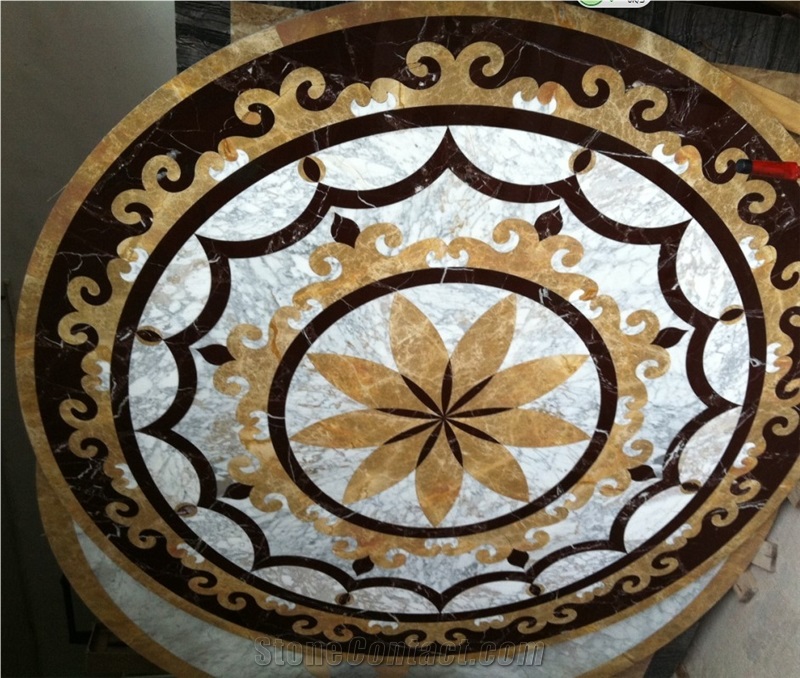 Waterjet Marble Floor Medallion Pattern