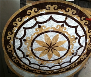 Waterjet Marble Floor Medallion Pattern