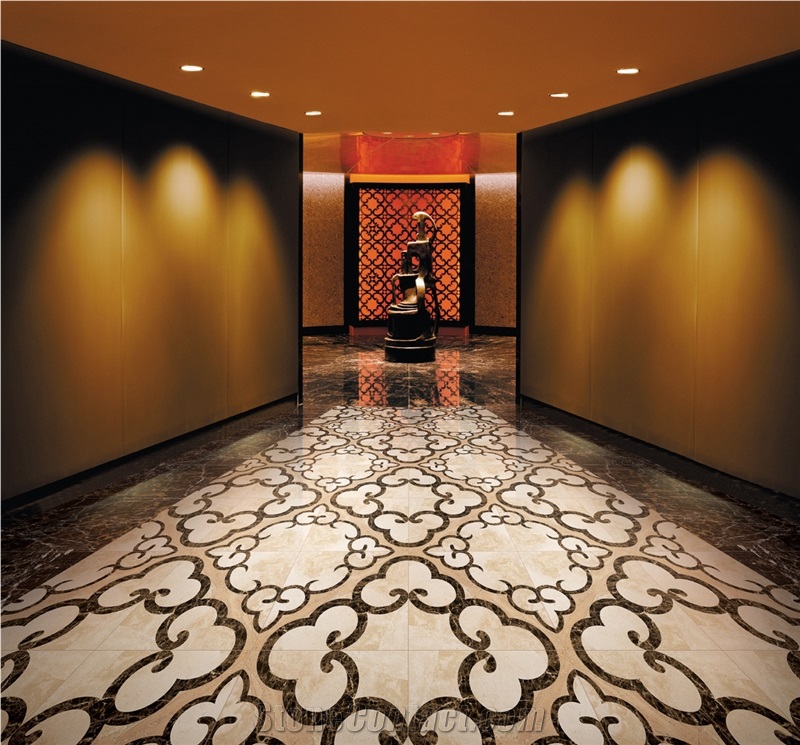 Waterjet Marble Floor Medallion Pattern