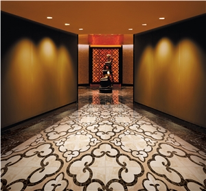 Waterjet Marble Floor Medallion Pattern