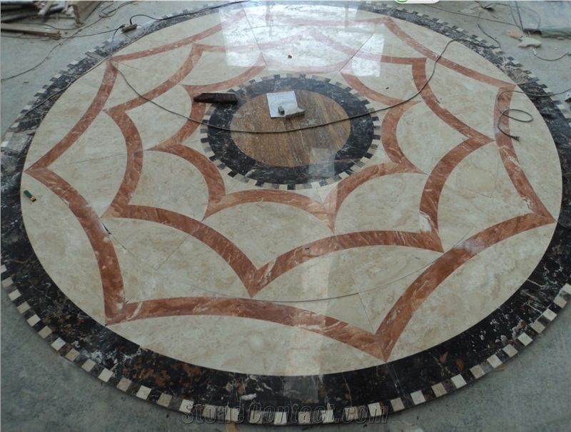 Waterjet Marble Floor Medallion Pattern