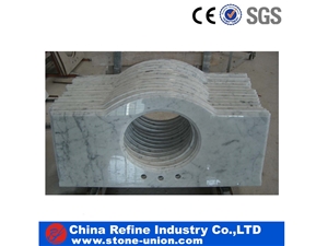 White Marble Bathroom Vanity Top with Sink Hole