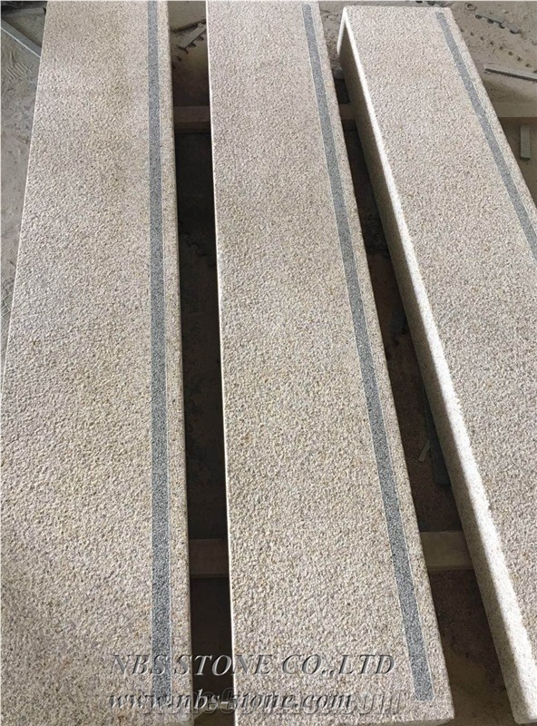 Granite Block Steps with Dark Grey Antislip Strip