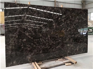 China Marron Dark Emperador Irish Brown Marble Slab
