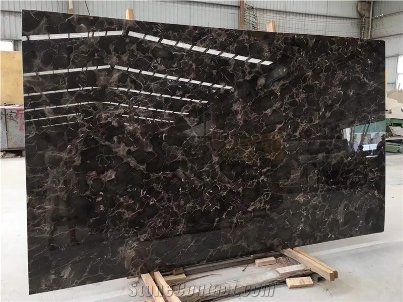 China Marron Dark Emperador Irish Brown Marble Slab