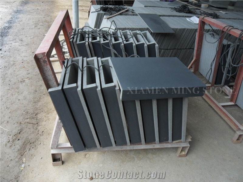 Honed Hainan Black Basalt Tile Swimming Pool Bluestone
