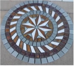 Medallion in Slate,Muti Color,Slate Mosaics