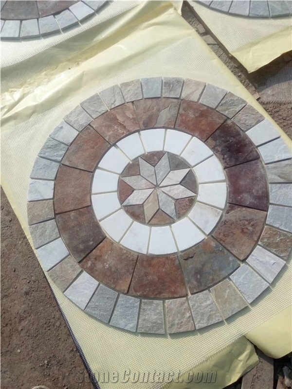 Slate Mosaic Medallion for Floor,Table Top,Wall
