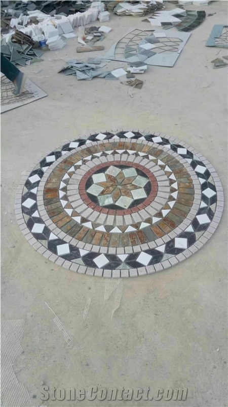 Slate Mosaic Medallion for Floor,Table Top,Wall