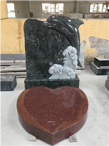Granite Tropical Green Dolphine Monument