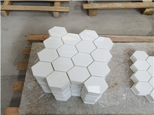 Hexagon White Marble Wall Mosaic Polished Mosaic