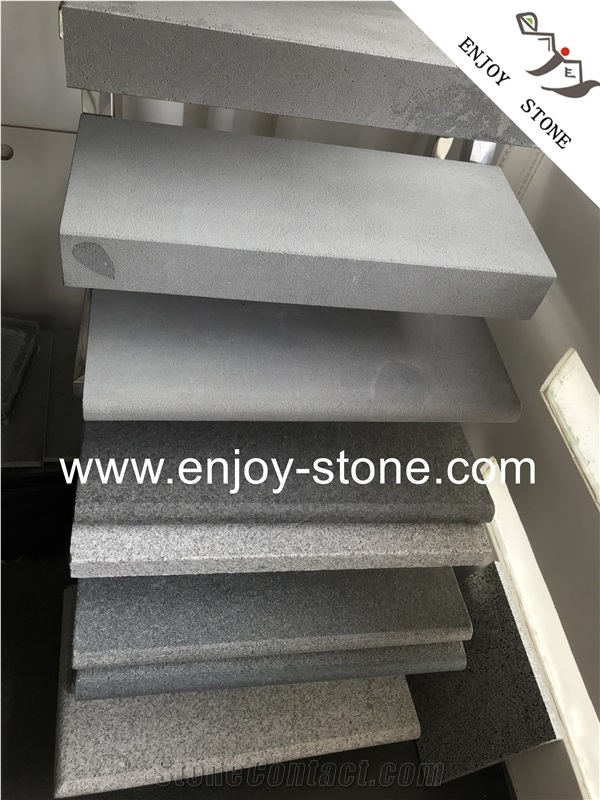 Curved Bullnose Coping Light Dark Grey Basalt