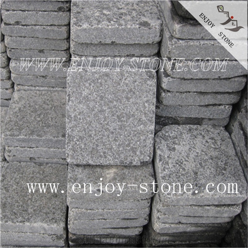 G684 Black Of Fuding,Granite Cube Stone,Tumbled