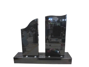 Cemetery Usage Black Granite Upright Headstones