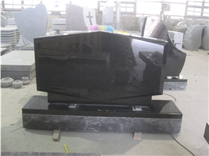 Cemetery Usage Black Granite Upright Tombstone